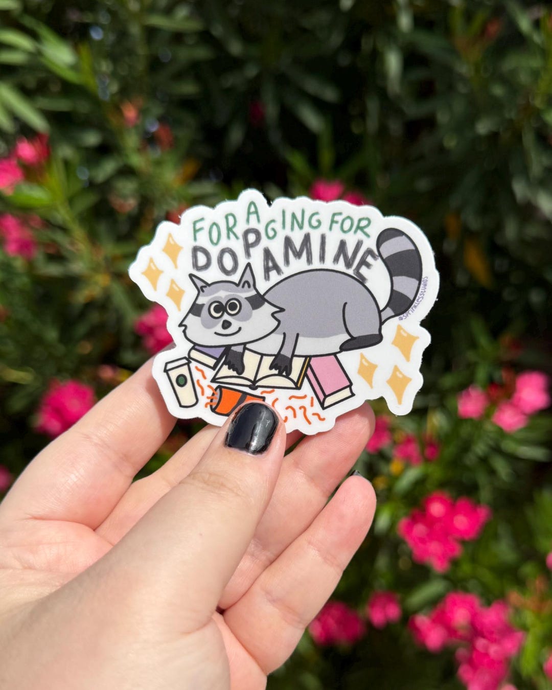 Foraging for Dopamine Raccoon Vinyl Sticker | ADHD Autism Audhd ...