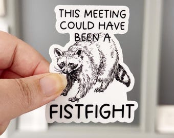 This Meeting Could Have Been A Fistfight Sticker, Trendy Water Bottle Decal, Feral Self Care Gift, Mental Health Sticker, Funny Accessory