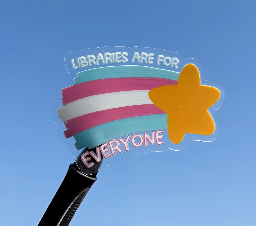 Libraries Are for Everyone Clear Vinyl Sticker, Trendy Water Bottle ...