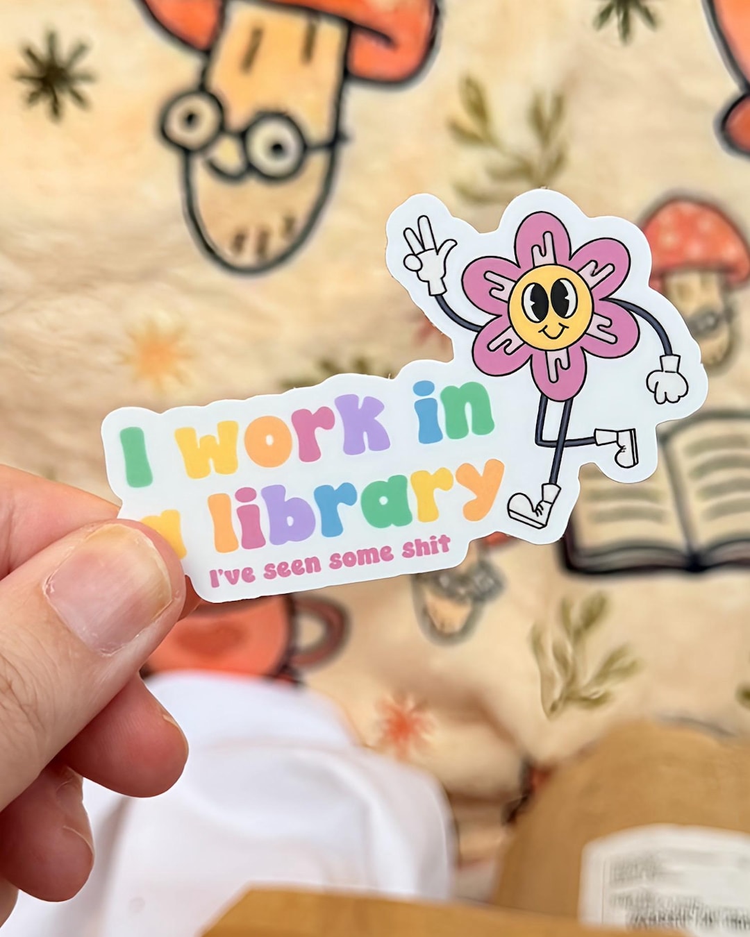 Work in A Library Vinyl Sticker, Library Worker Water Bottle Decal ...