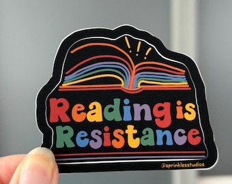 Reading Is Resistance Vinyl Sticker, Banned Books Bookish Laptop Decal