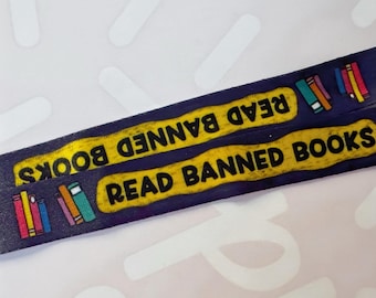 Read Banned Books Lanyard, Librarian Badge Holder, Library Anti Censorship Keychain, Bookish Accessories, Book Lover Gift