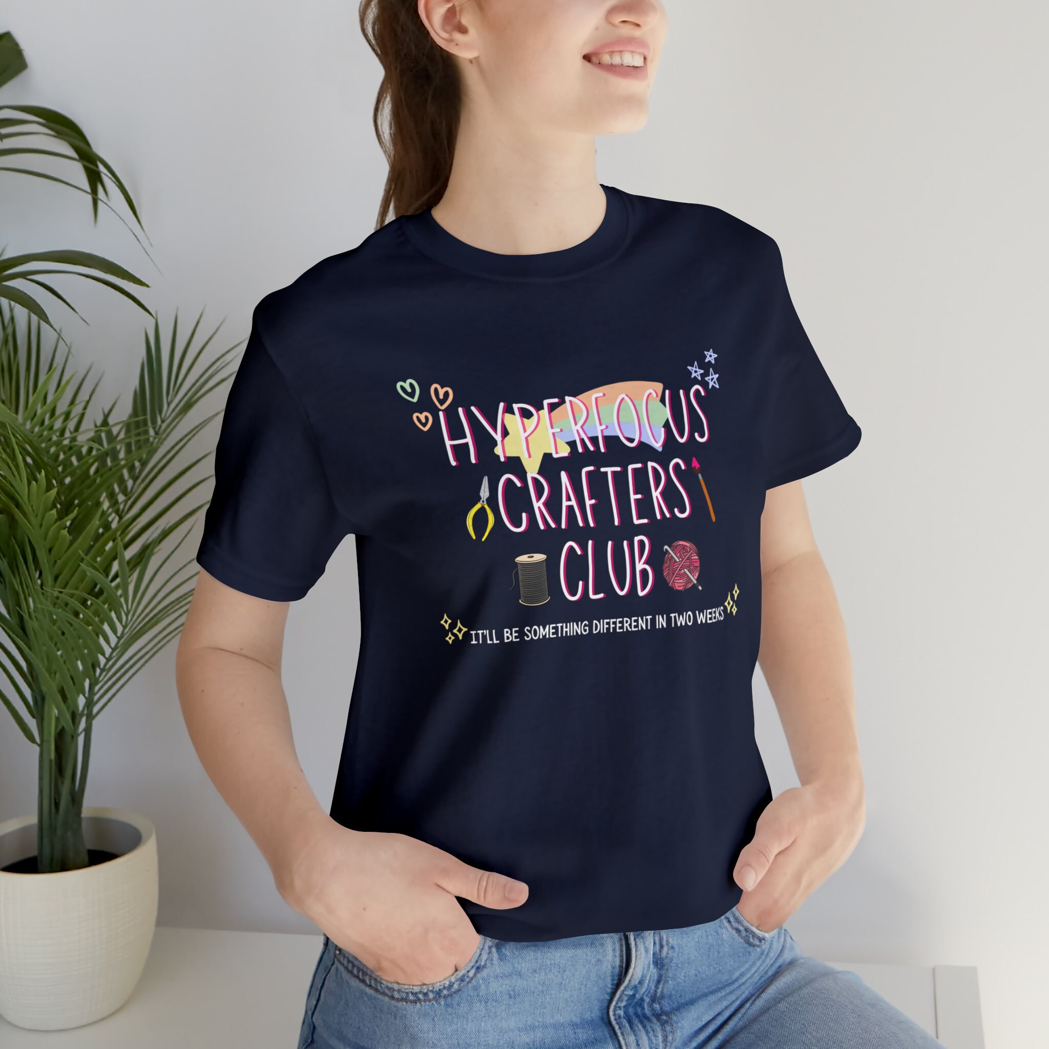 Funny ADHD Shirt, Hyperfocus Crafters Club T-shirt, Neurodivergent