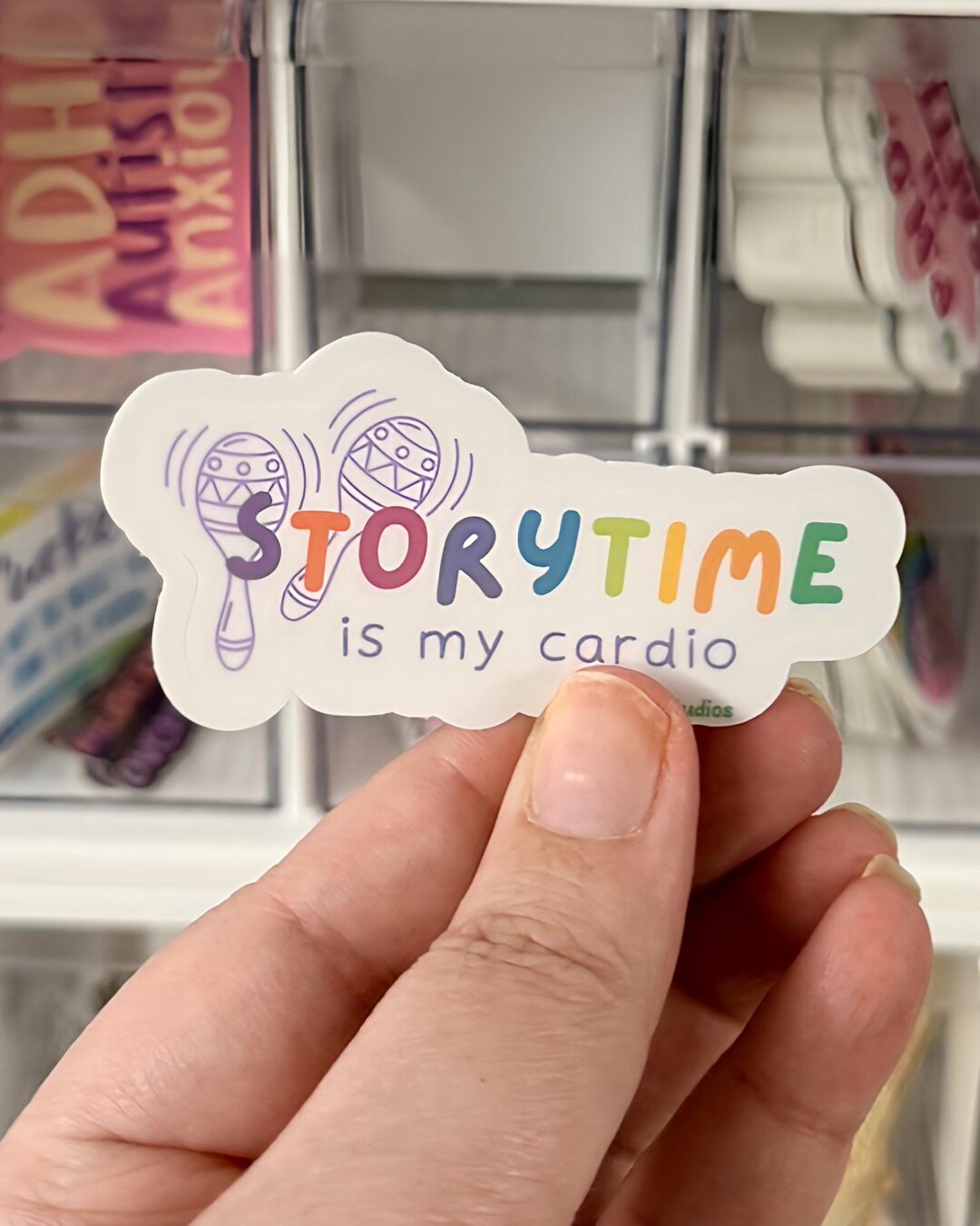 Storytime is My Cardio Librarian Vinyl Sticker, Water Bottle Decal ...