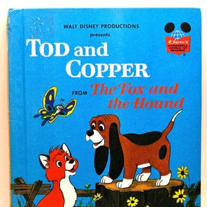 Vintage Walt Disney Productions prezentuje „Tod i Cooper” z Fox and the Hound ~ Disney’s Wonderful World of Reading