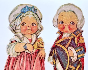 Handmade Vintage Style George and Martha Dingle Standee Duo