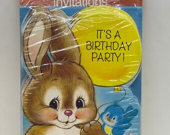 NOS American Greetings Bunny Birthday Party Invitations