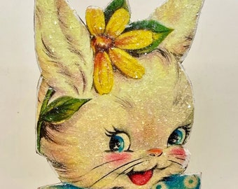 Handmade Vintage Style Easter Bunny Standee Decor
