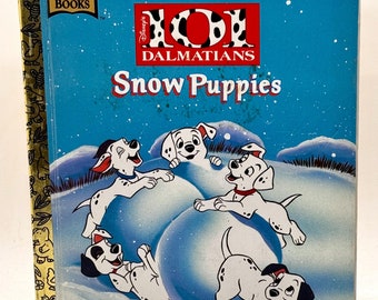 Vintage Disney's 101 Dalmata "Snow Puppies", Little Golden Book, prima edizione ~ 1996