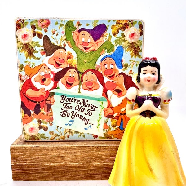 Handmade Vintage Style Disneyana Wood Block Sign/Shelf Sitter