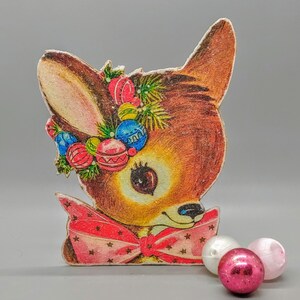 Suporte de rena brilhante estilo vintage feito à mão