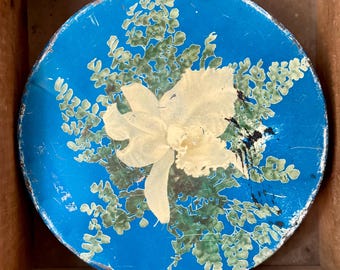Vintage Joan Walsh Anglund Hand Painted Wicker and Wood Basket W