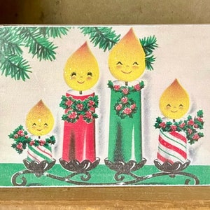 Handmade Vintage Style Christmas Candle Family Wood Sign/ Shelf Sitter