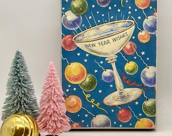 Handmade Vintage Style New Year’s Wood Sign/Shelf Sitter