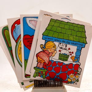 Vintage Unused Set of 7 Valentine Cards