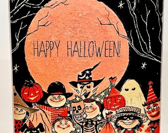 Handmade Vintage Style Happy Halloween Wood Sign/Shelf Sitter