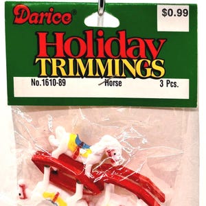 Vintage NOS Darice Rocking Horse Miniatures