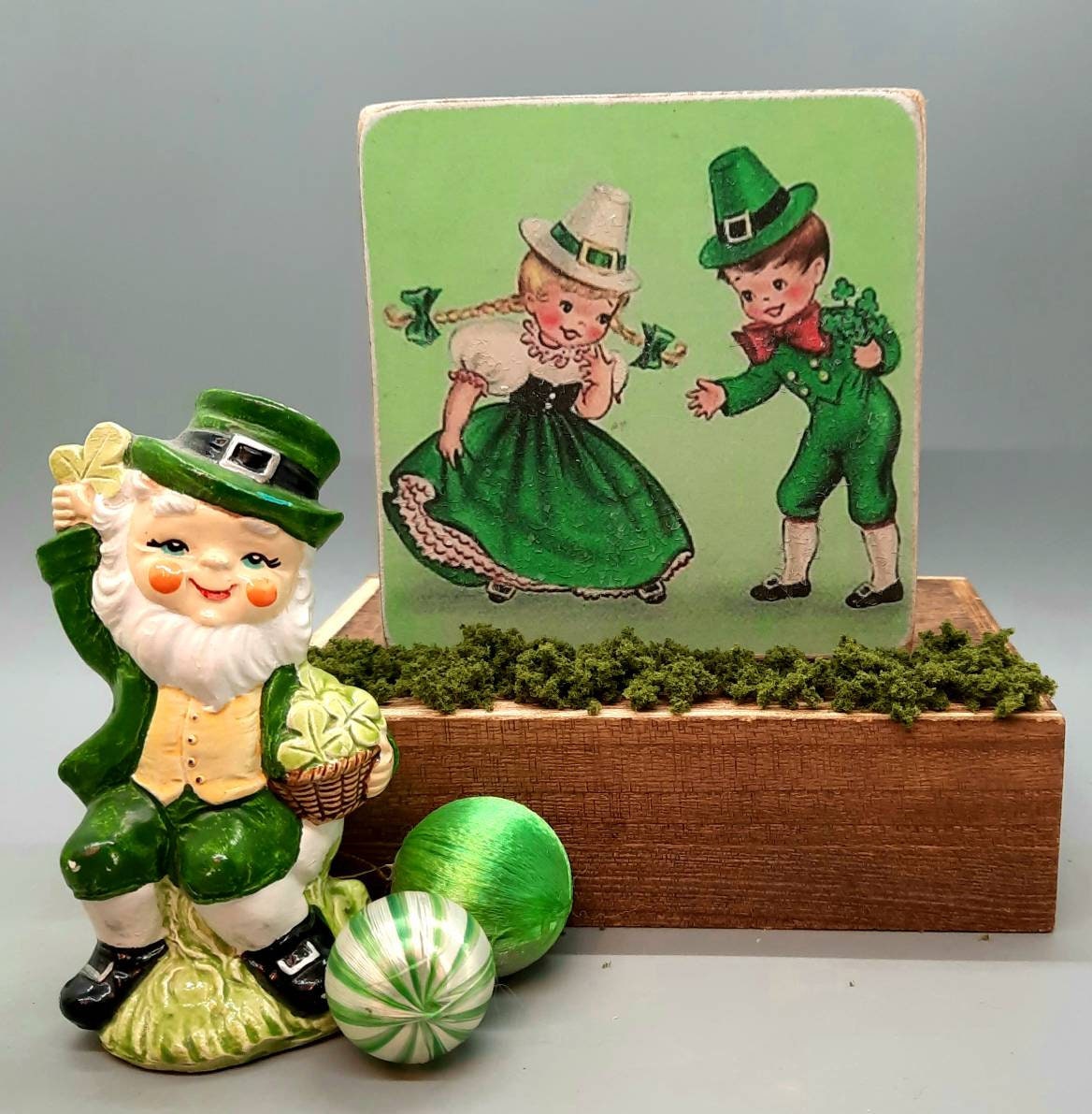 Vintage Style Handmade St. Patrick's Day Wood Block Signs/Shelf S…