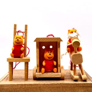 Décorations d&#39;arbre vintage Walt Disney Winnie l&#39;ourson ~ lot de 3