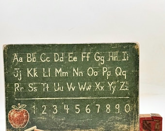 Handmade Primitive Classroom Chalkboard Wood Sign/Shelf Sitter