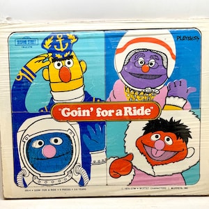 Vintage Playskool Sesame Street Wood Puzzle