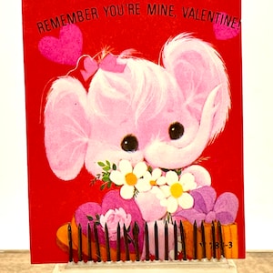 Tarjetas de San Valentín con forma de animal vintage perforadas ~ Tu elección ~ Sin usar