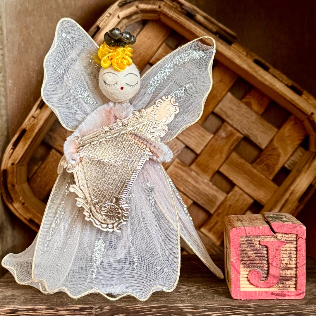 Vintage Spun Cotton and Tulle Christmas Angel - Etsy