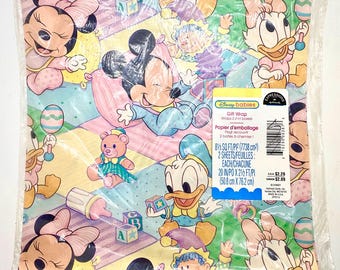 Vintage Unused Hallmark Disney Babies Wrapping Paper
