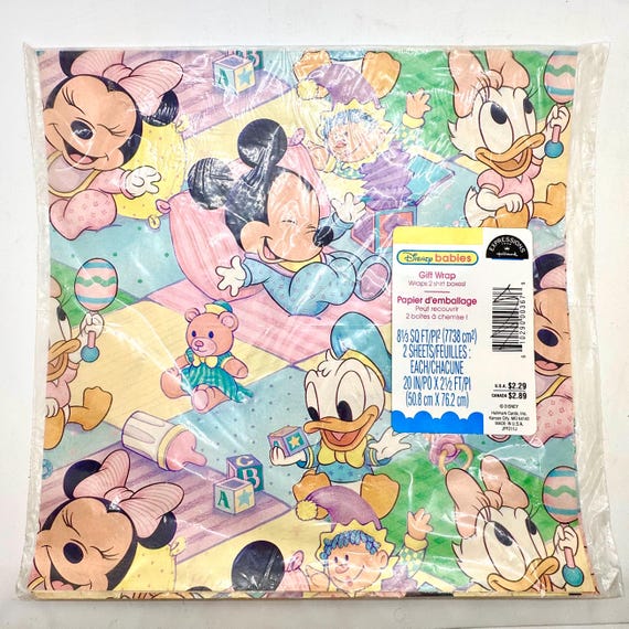 Vintage Unused Hallmark Disney Babies Wrapping Paper