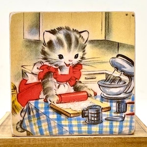 "Handgemachtes ""Miss Kitty Baker"" Schild aus Holz im Vintage Stil."