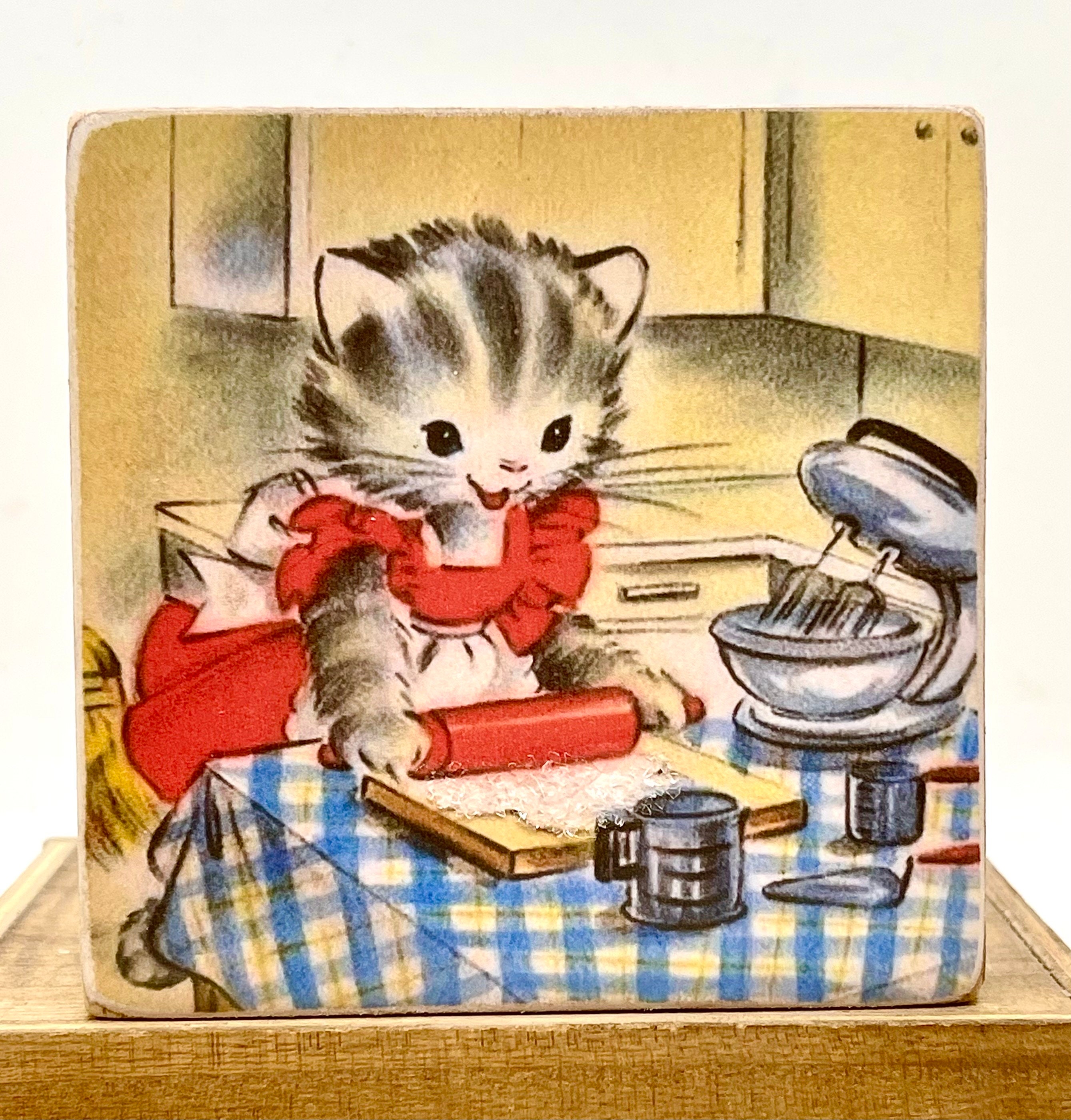 Vintage Wood Cat - Etsy Canada