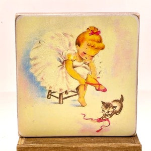Handmade Vintage Style Little Ballerinas and Friends Wood Signs/Shelf Sitters