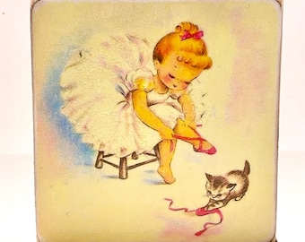 Handmade Vintage Style Little Ballerinas and Friends Wood Signs/Shelf Sitters