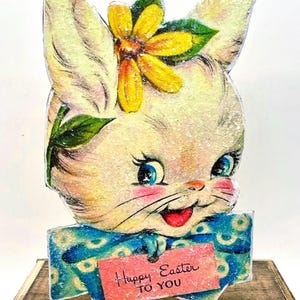 Decoración de conejito de Pascua de estilo vintage hecha a mano