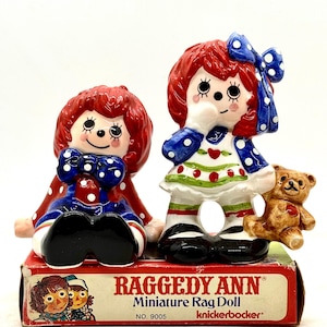 Vintage DeBartolo Originals Ceramic Raggedy Ann & Raggedy Andy Figurines