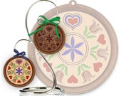 Hex Trinity Tulips (03-04in) Ornament Hardwood PA Dutch Signw Free Customization