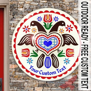 hxa: DOUBLE_HEADED_EAGLE HEX (08-32in) PA Dutch Hand-Painted Outdoor/Indoor Sign  w/ Free Customization