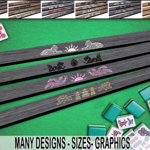 mj_MAHJONG PUSHERS Customized 4/Set Laser Cut Engraved CAFE_COLLECTION Wood Tile Pushers (only) by Red Tail Crafters