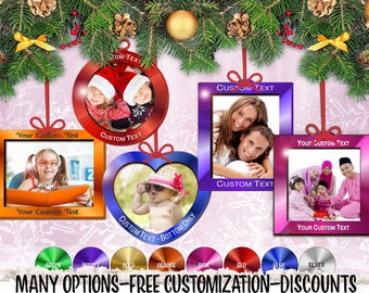 csgl! Photo Frame CLASSIC Mirror Acrylic Holiday Ornament w/ Free Personalization by Red Tail Crafters