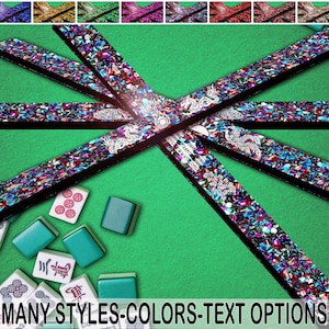 mj_MAHJONG PUSHERS Customized 4/Set Laser Cut Engraved CHUNKY_GLITTER Acrylic Tile Pushers (only) by Red Tail Crafters