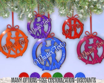 Orn: Cotillion/Ballroom Dance Dyed-Wood Holiday Ornament w/ Free Personalization by Red Tail Crafters