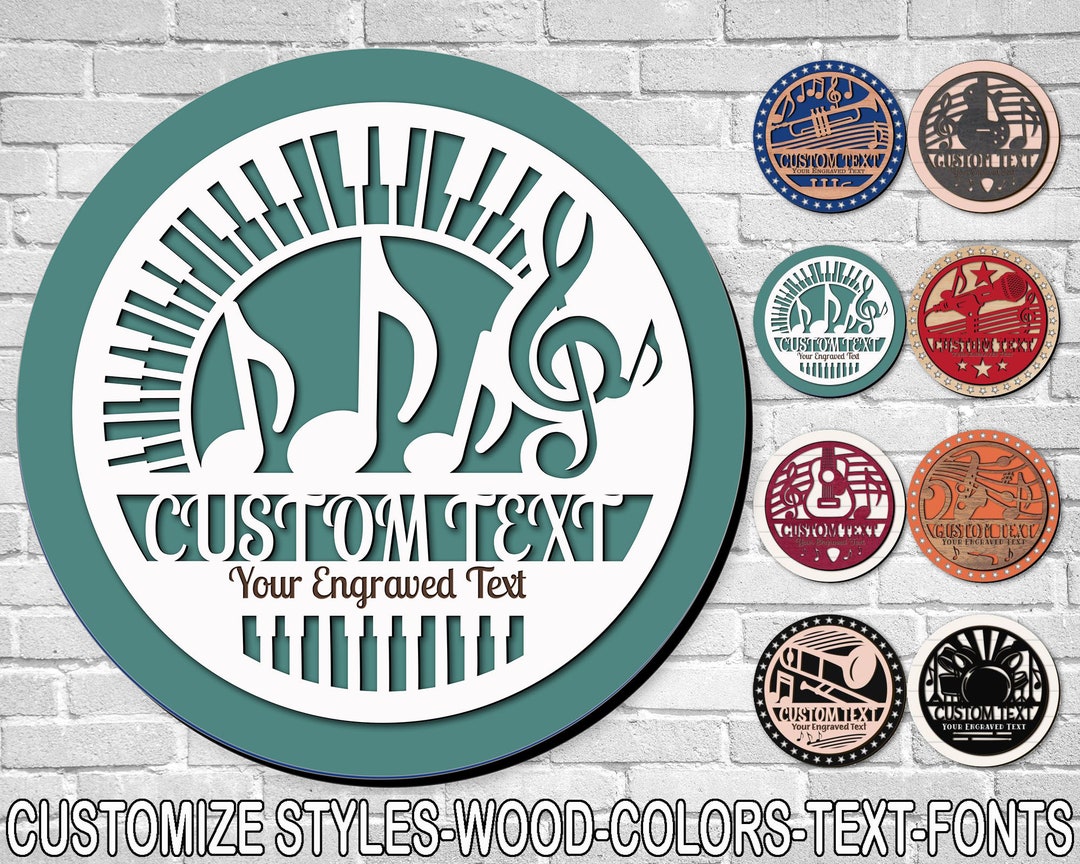 Sgn Music in Song 1132diam Layered Cutout Wood Sign W/ FREE