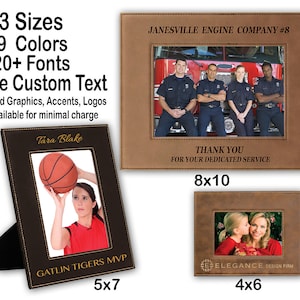 Premium Photo Picture Frame Natural Leatherette (one) w/ Free Customization