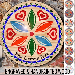 hxw: LOVE Engraved Wood Hand-Painted (08-36&quot;) PA Dutch Hex Sign by Red Tail Crafters