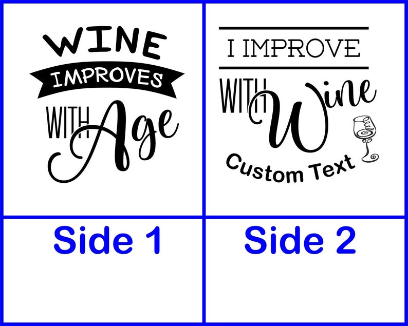 Wine Improves With Age 21oz Stemless Wine Glass Double-Sided Etching one w/ FREE Customization image 2