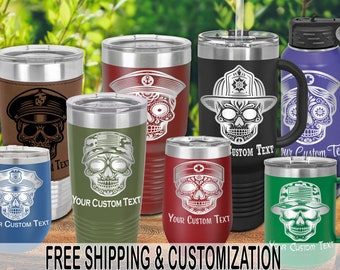 apc: SUGAR SKULLS HEROES .Laser-Etched Insulated Tumbler w/ Free Personalization by Red Tail Crafters (16)