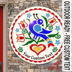 hxa: SINGLE_DISTELFINK HEX Hand-Painted (08-32in) PA Dutch Outdoor/Indoor Sign w/ Free Customization by Red Tail Crafters