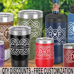 pca: CELTIC LOVE KNOT Monogram Laser-Etched Insulated Tumbler w/ Free Personalization by Red Tail Crafters