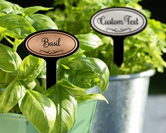 Patio, Lawn & Garden Red Tail Crafters Oval Top 08in Engraved Flexibrass Acrylic Herb Garden Stakes Plant Markers Copper Gardening