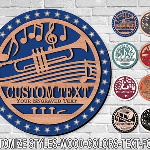 Rgn! Music In Song (08 inch) Layered Cut-Out Wood Sign w/ FREE Customization